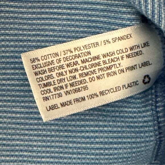 Cat & Jack Blue Striped Long Sleeve Button Down Collared Shirt - Picture 5 of 8